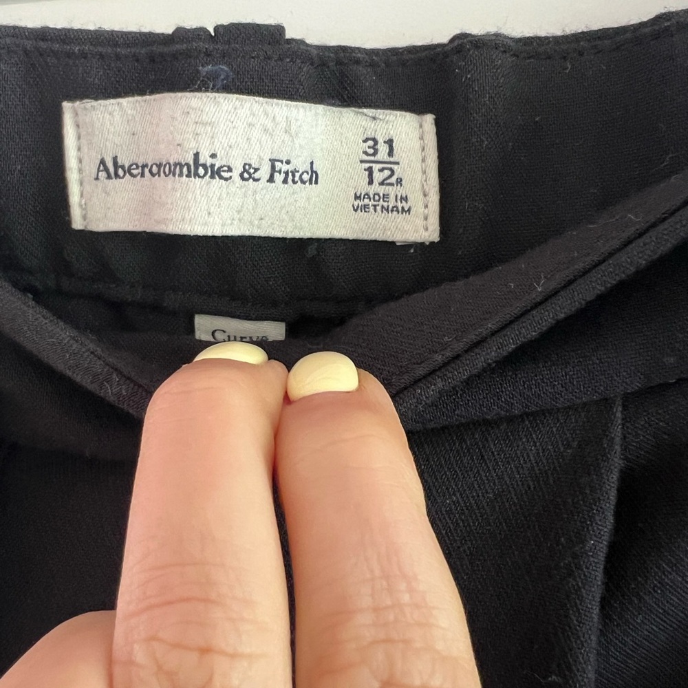 Abercrombie Curve Love Sloan Wide Leg Trouser- black- 31 - Picture 2 of 4